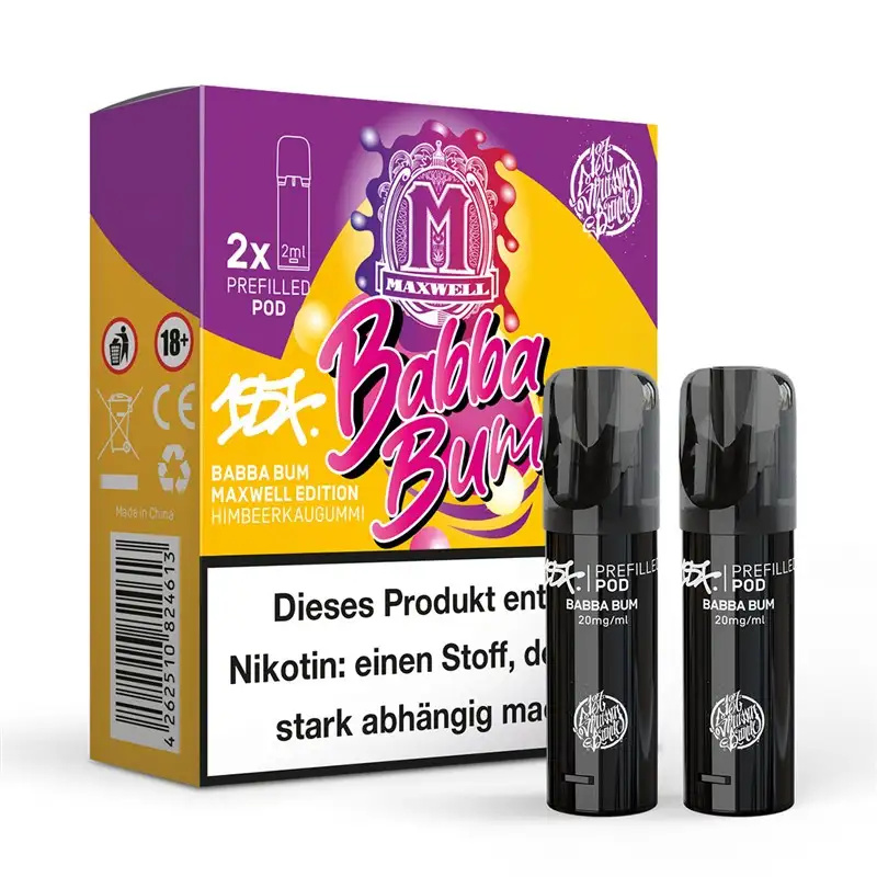 2x 187 Strassenbande Prefilled Pod - Babba Bum - Maxwell Edition 20mg/ml