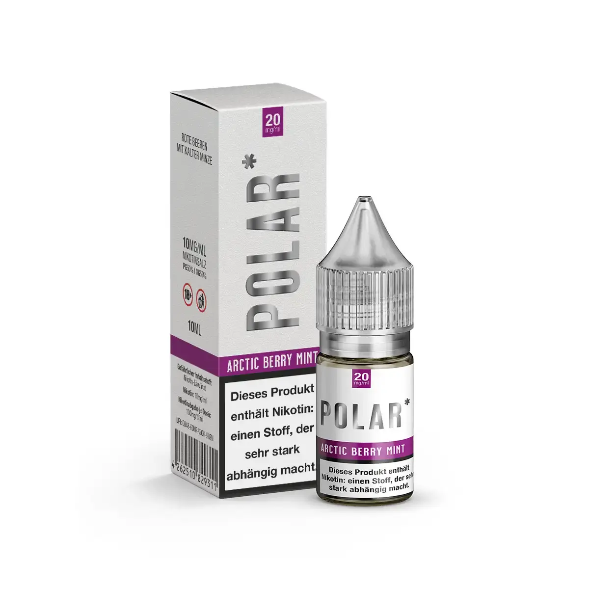 TNT Vape Polar Arctic Berry Mint Nikotinsalz-Liquid 10ml Flasche mit lila Verpackung