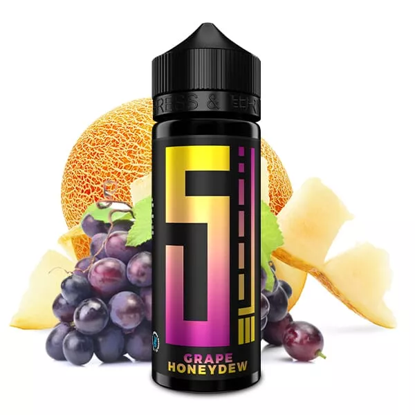 5 Elements Grape Honeydew Longfill 120ml Flasche mit Trauben und Honigmelone, pinkes Etikett