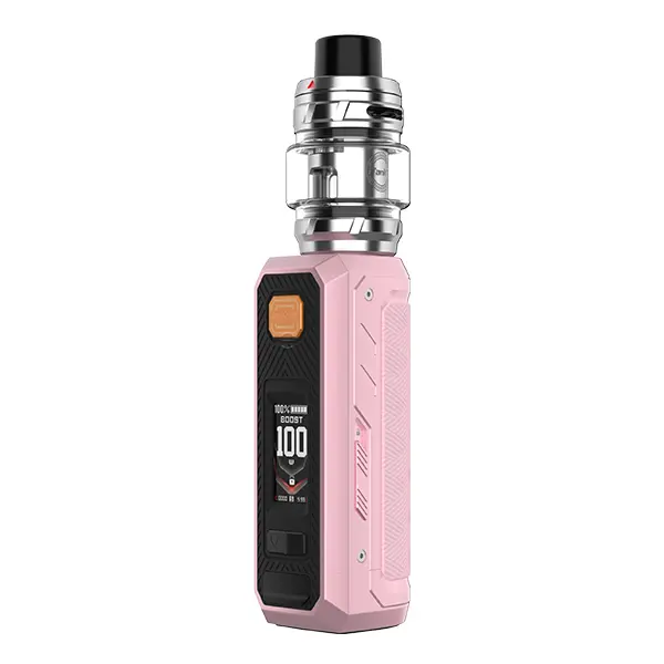 Vaporesso Armour Ultra Kit in Rosa mit Tank und Display, Frontalansicht