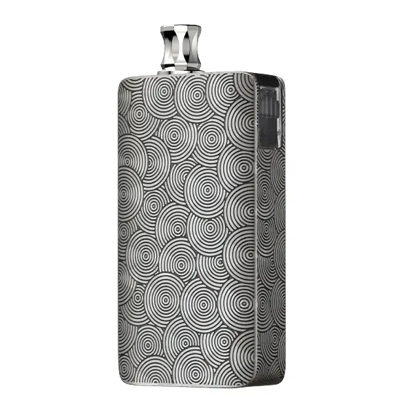 DotMod dotPod Max Kit Ripple Edition in Silber – seitliche Ansicht mit geprägtem Wellenmuster