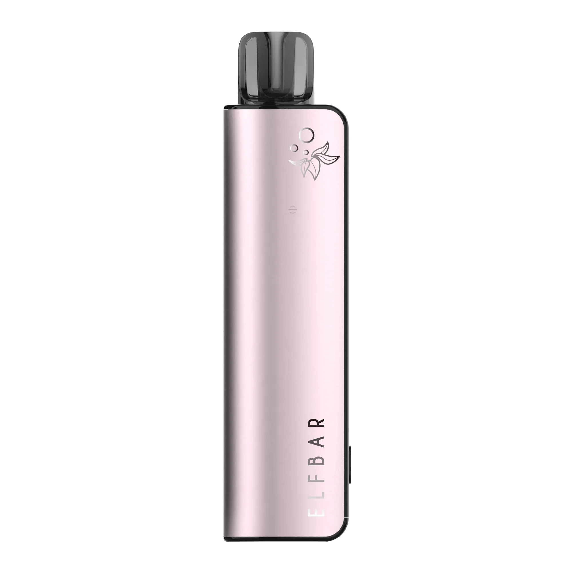 duasty-pink-1KjBdU67DMLAeZ.png Elfbar Elfa Master Basisgerät in Rosa – schlankes Pod-System mit schwarzem Mundstück, Frontansicht