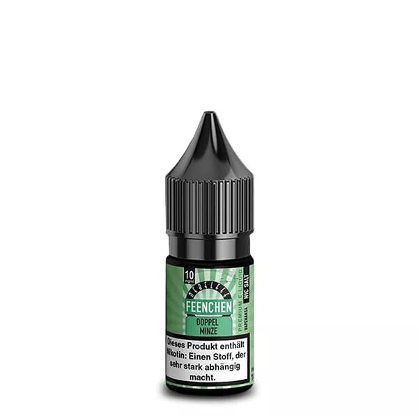 Nebelfee Doppel Minze Feenchen 10ml Nikotinsalz-Liquid Flasche, Produktansicht ohne Hintergrund