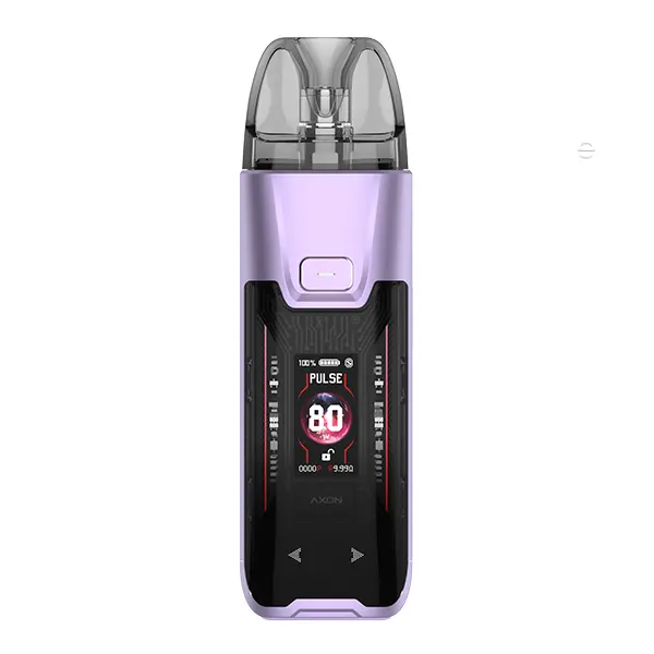 Vaporesso Luxe XR Max 2 Pod Kit in Lila, Frontansicht mit farbigem Display und transparentem Pod