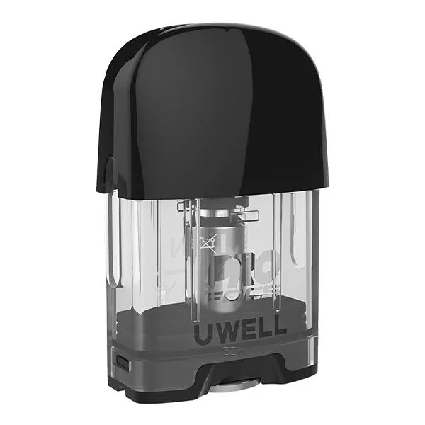 Uwell Caliburn G Ersatz-Pod mit 1,0 Ohm Coil – transparenter Pod mit sichtbarer Coil, schwarzes Mundstück
