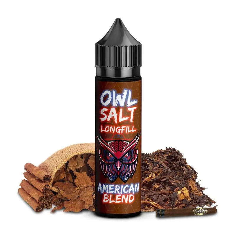 source986244.jpg OWL Salt American Blend Longfill 60ml – braune Flasche mit Tabak- und Zimtmotiv