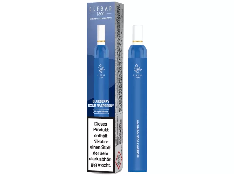 Elfbar T600 Einweg E-Zigarette - 20mg/ml Blueberry Sour Raspberry
