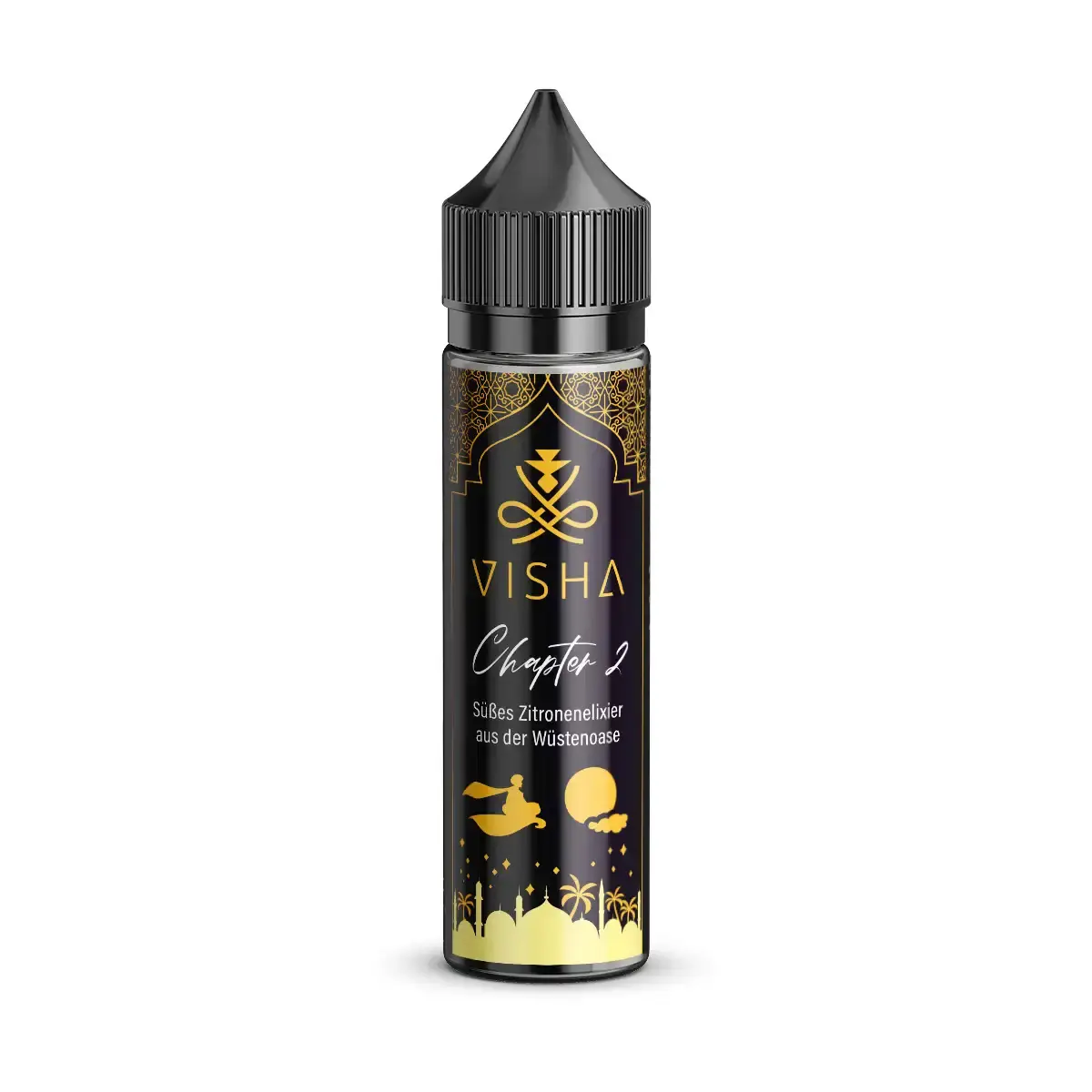 Visha Chapter 2 Longfill 60ml Flasche mit dunklem Etikett und gelbgoldenem Design
