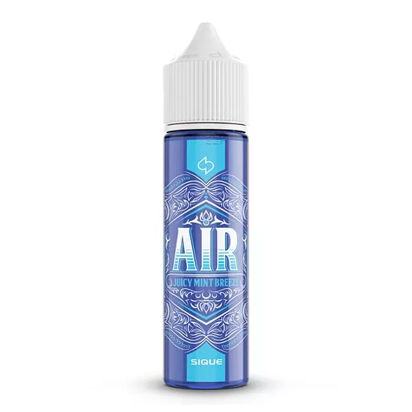 Sique Berlin Air Longfill 60ml blaue Flasche freigestellt mit Kaugummi-Minze-Design