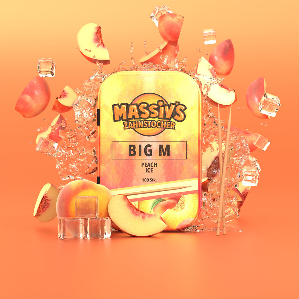 Massiv Big M - 100 Zahnstocher in einer Metallbox