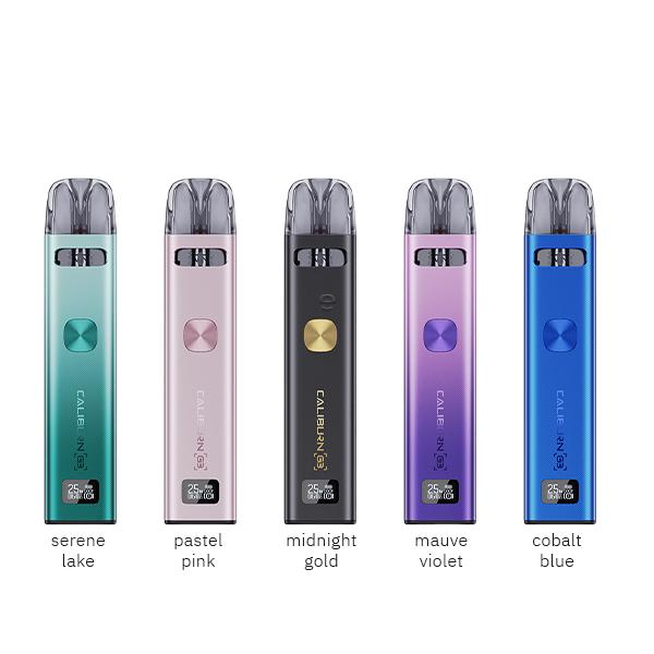 Uwell Caliburn G3 Pod Kit alle 5 Farben: Aurora Blue, Pastel Pink, Midnight Gold, Mauve Violet, Cobalt Blue