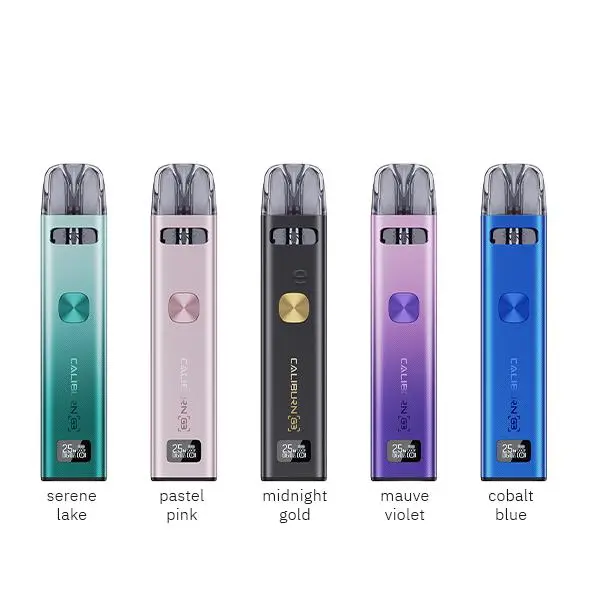 Uwell Caliburn G3 Pod Kit alle 5 Farben: Aurora Blue, Pastel Pink, Midnight Gold, Mauve Violet, Cobalt Blue
