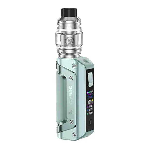 GeekVape Aegis Solo 3 Kit 18650 in Mintgrün mit silbernem Tankverdampfer, Frontansicht