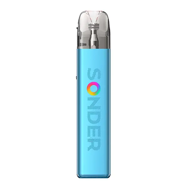 geekvape-sonder-q2-pod-kit-5.jpg GeekVape Sonder Q2 Pod Kit in Hellblau – kompaktes Pod-System mit buntem Sonder-Logo, Frontansicht