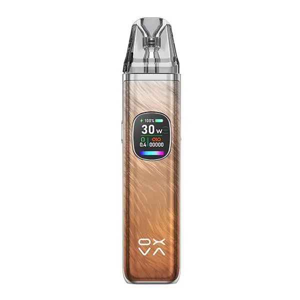 Oxva Xlim Pro 2 Kit in Bronze-Gold – schlankes Pod-System mit Farbdisplay und transparentem Pod, Frontansicht