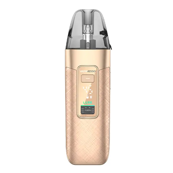 Vaporesso Luxe X3 Pod Kit in Gold Silk – schlankes Pod-System mit Display und transparentem Tank