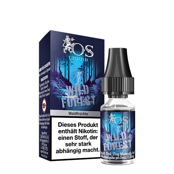 os-liquid-wild-forest-nikotinsalz-liquid-2.jpg OS Liquid Wild Forest 10ml Nikotinsalz-Liquid, Flasche mit blauer Verpackungsschachtel, Beeren-Motiv