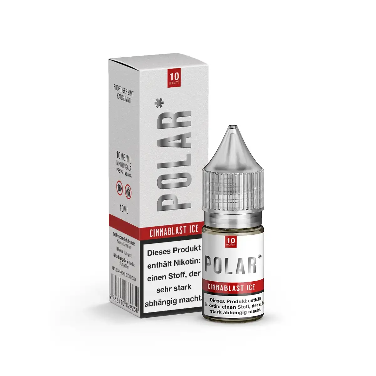 TNT Vape Polar Cinnablast Ice Nikotinsalz-Liquid 10ml Flasche mit roter Verpackung