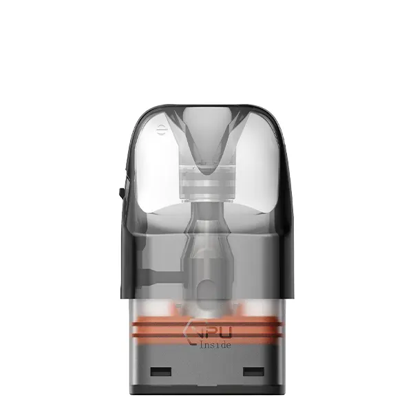 geekvape-q-pod-tank-2.jpg GeekVape Q Ersatz-Pod 3 ml – transparenter Pod mit rotem Coil-Bereich, seitliche Ansicht