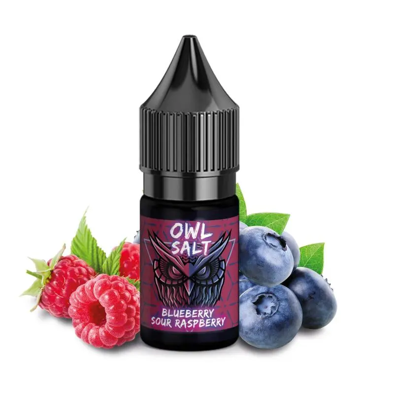 OWL Salt Blueberry Sour Raspberry 10ml Nikotinsalz-Liquid Flasche mit Heidelbeeren und Himbeeren