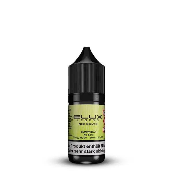 source832194.jpg Elux Gummy Bear Nikotinsalz-Liquid 10ml Flasche mit gelbgrünem Etikett