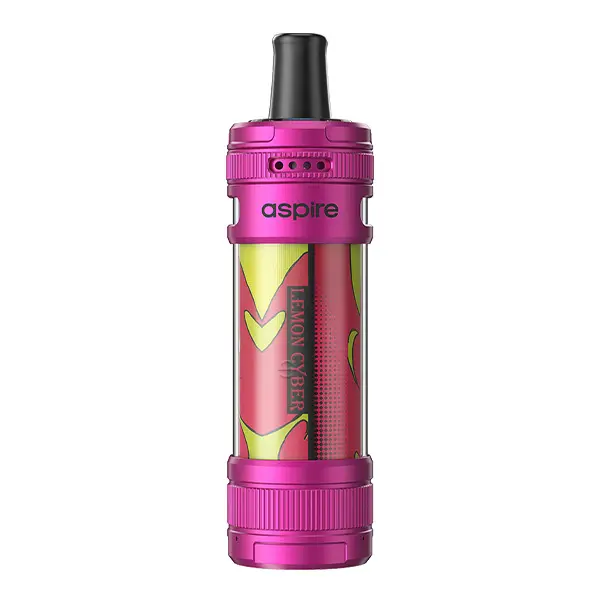 Aspire Magnum Nano Pod Kit in Pink-Lila mit gelbem Aufdruck, Seitenansicht