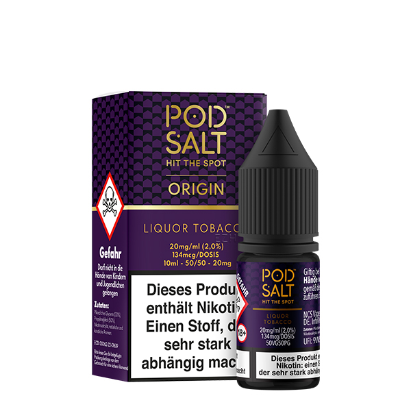 PodSalt - Origin Liqour Tobacco - 10ml Nikotinsalz-Liquid