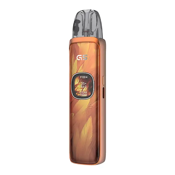 Uwell Caliburn G5 Pod Kit in Kupfer-Orange mit glänzendem Verlauf und rundem Display