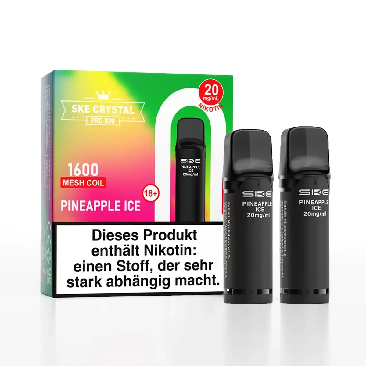 2x SKE - Crystal 800 Pro Prefilled Pod - Pineapple Ice