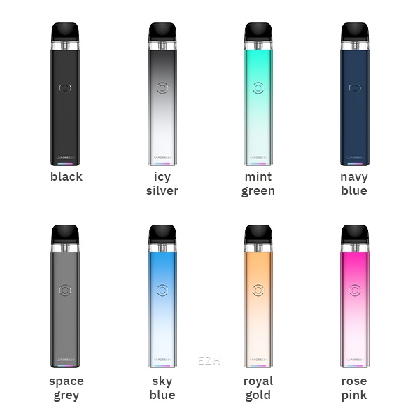 Vaporesso XROS 3 Pod Kit E-Zigarette Farbübersicht: alle 8 Varianten – Black, Icy Silver, Mint Green, Navy Blue, Space Grey, Sky Blue,