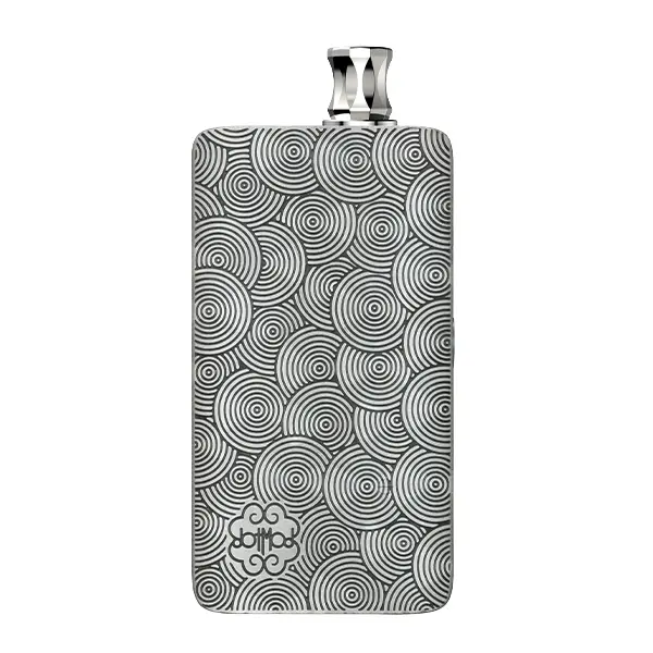 DotMod dotPod Max Kit Ripple Edition in Silber mit Wellenmuster und DotMod-Logo, Seitenansicht