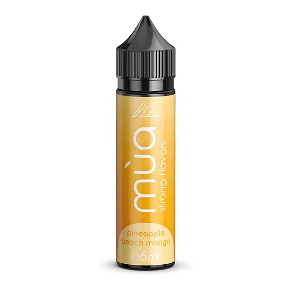 Mùa Longfill Flasche in Orange-Gelb, Pineapple Peach Mango, 60-ml-Flasche mit weißer Dosierspitze
