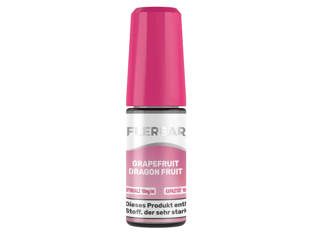 flerbar-liquid-nicsalt-grapefruit-dragon-fruit-10mg_1000x750.png Flerbar Grapefruit Dragon Fruit 10ml Nikotinsalz-Liquid in pinkfarbener Flasche – Frontansicht