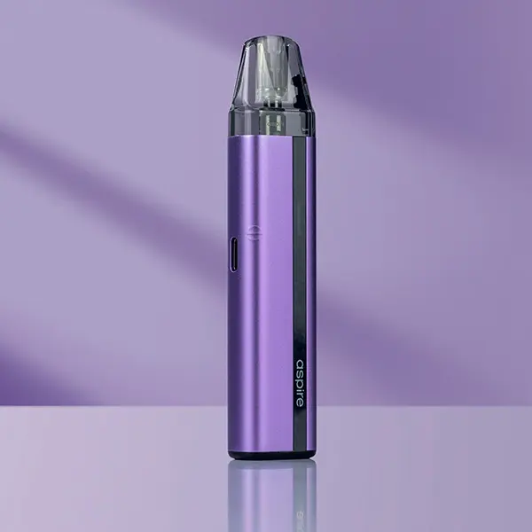 Aspire Flexus SE Pod Kit in Violett auf lila Hintergrund – seitliche Produktansicht