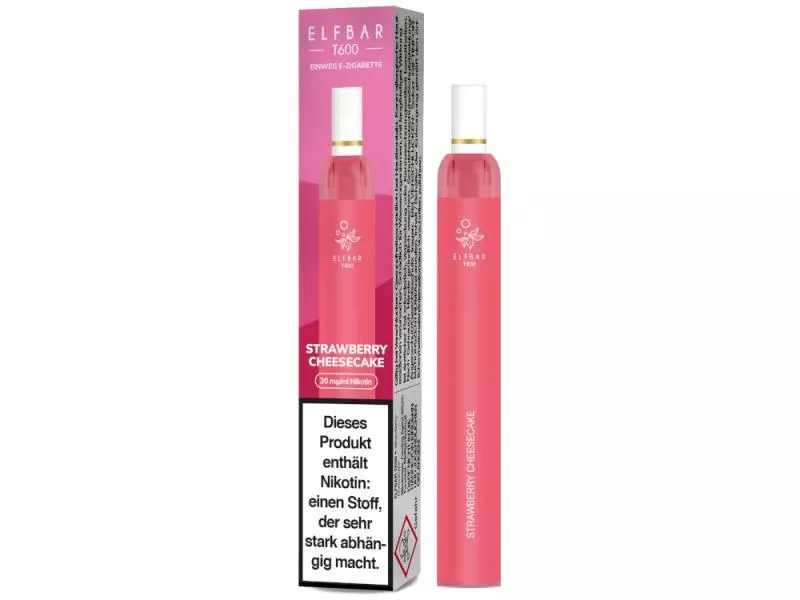 Elfbar T600 Einweg E-Zigarette - 20mg/ml Strawberry Cheesecake