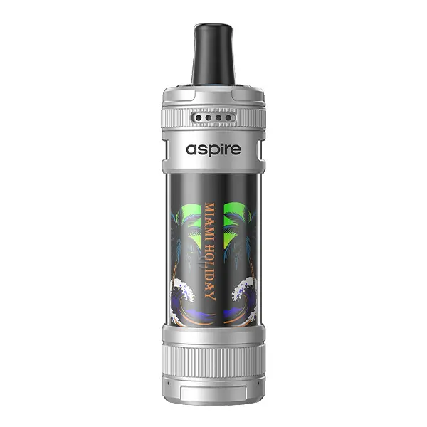 Aspire Magnum Nano Pod Kit in Silber mit grünem Motiv-Aufdruck, Seitenansicht