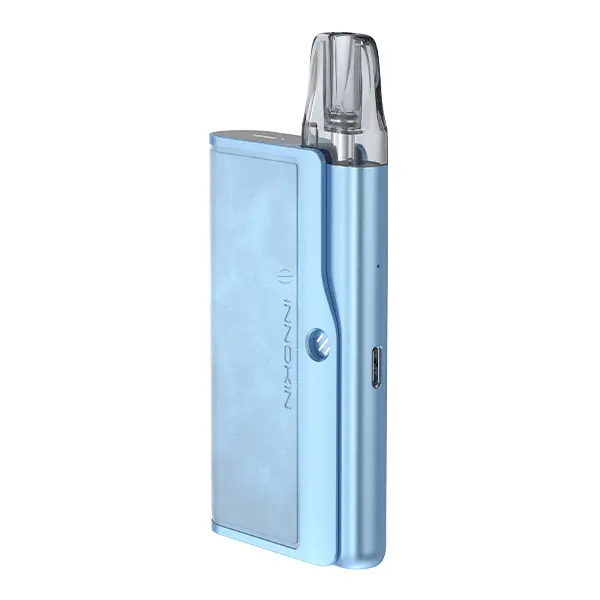 innokin-ez-leva-combo-kit-5.jpg Innokin EZ Leva Combo Kit in Hellblau, kompaktes Pod-System mit eingestecktem Pod, Seitenansicht