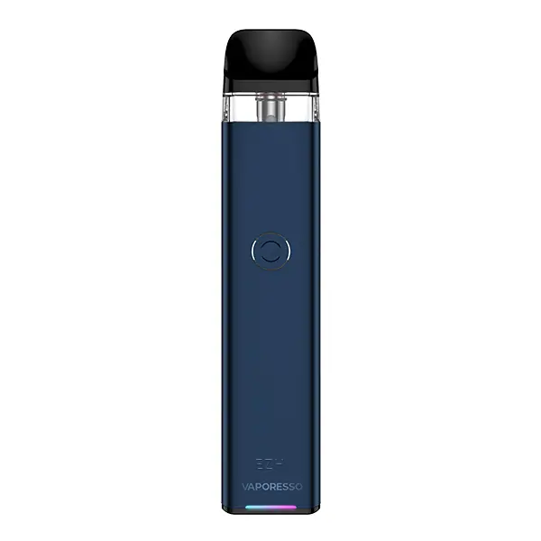 Vaporesso XROS 3 Pod Kit E-Zigarette in Dunkelblau mit aufgestecktem Pod, Frontansicht