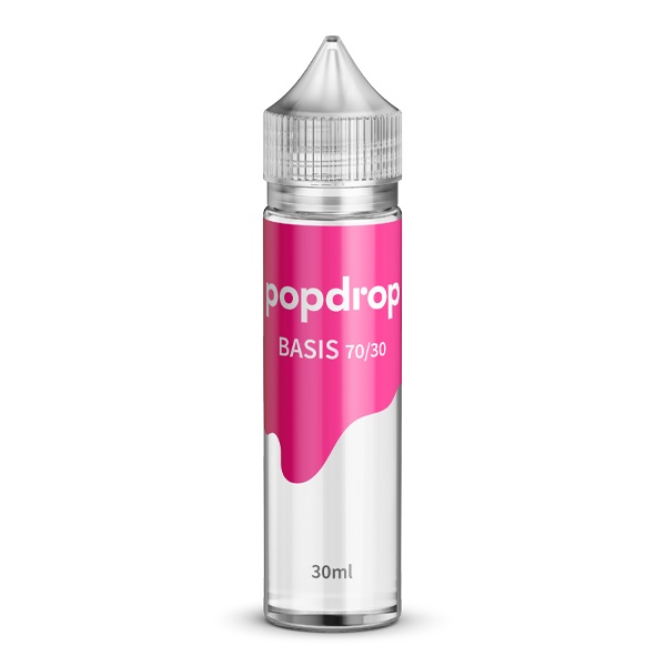 Popdrop Basis 70/30 30ml – transparente Flasche mit pinkem Etikett