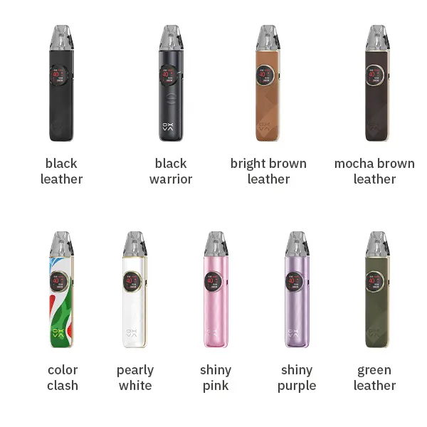 Oxva NeXlim 2 Pod Kit Farbübersicht: alle 9 Varianten von Schwarz über Pink bis Grün