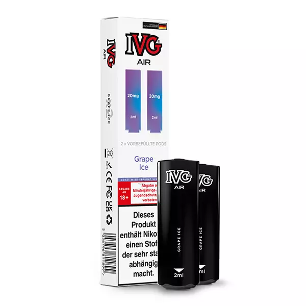 2x IVG Air Prefilled Pod - Grape Ice - 20mg/ml