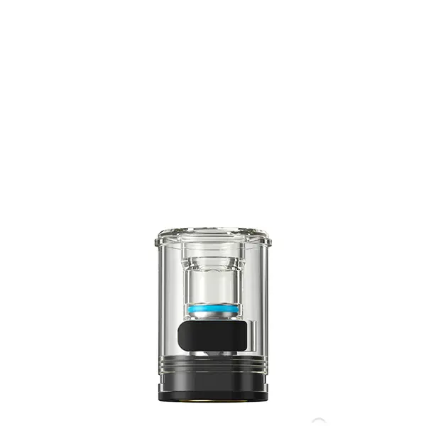 Aspire Magnum Ersatz-Pod ohne Mundstück, transparenter Tank mit blauem Akzent, Ansicht von schräg oben