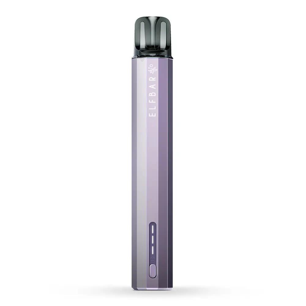 Elfbar Elfa Turbo Pro Refillable Pod Kit in hellem Lila-Violett, schlankes Gerät freigestellt