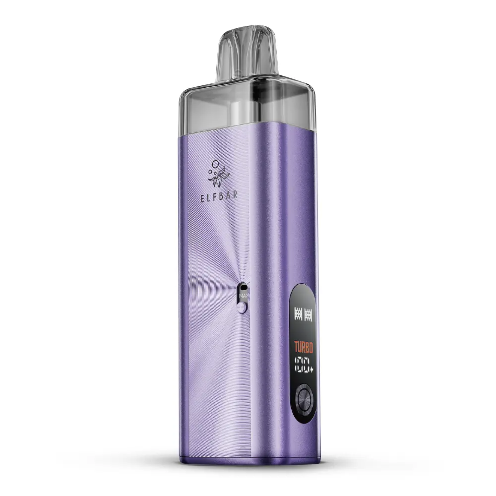 Elfbar ELFX Mega Kit in Lila – Pod-System-Akkuträger mit Display und transparentem Pod
