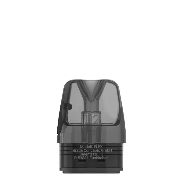 elfbar-ElfX-refillable-pod-1.jpg Elfbar ELFX Refillable Pod, dunkelgrauer transparenter Pod, Frontansicht
