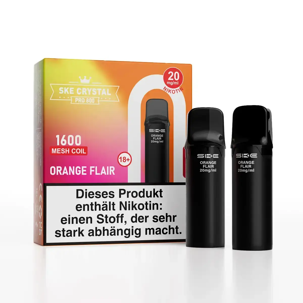 2x SKE - Crystal 800 Pro Prefilled Pod - Orange Flair
