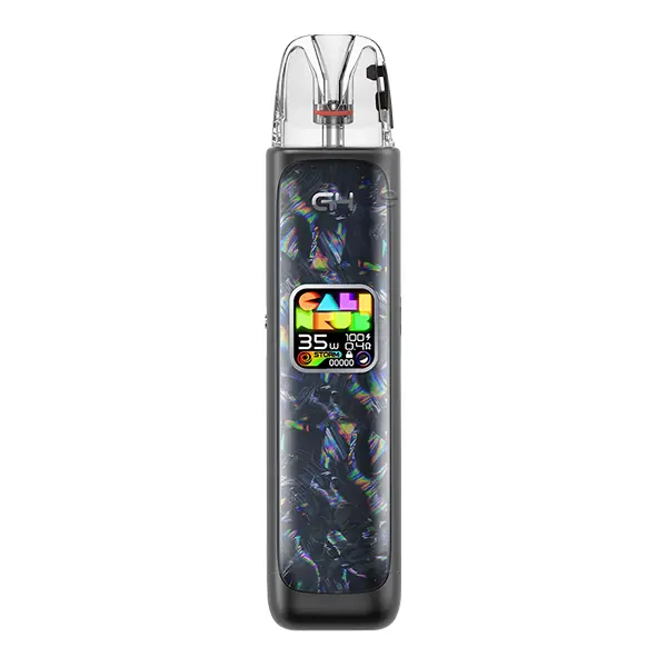 Uwell Caliburn G4 Pod Kit in Twilight – dunkelblau-schwarzes Marmordesign mit farbigem Display und transparentem Pod