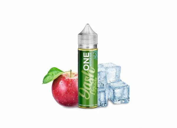 apple-ice-dash-liquids-one-aroma-10ml-34885-fv-ds037s_600x600 Dash One Apple Longfill 60-ml-Flasche mit grünem Etikett und zwei roten Äpfeln im Hintergrund