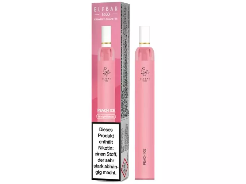 Elfbar T600 Einweg E-Zigarette - 20mg/ml Peach Ice / Juicy Peach