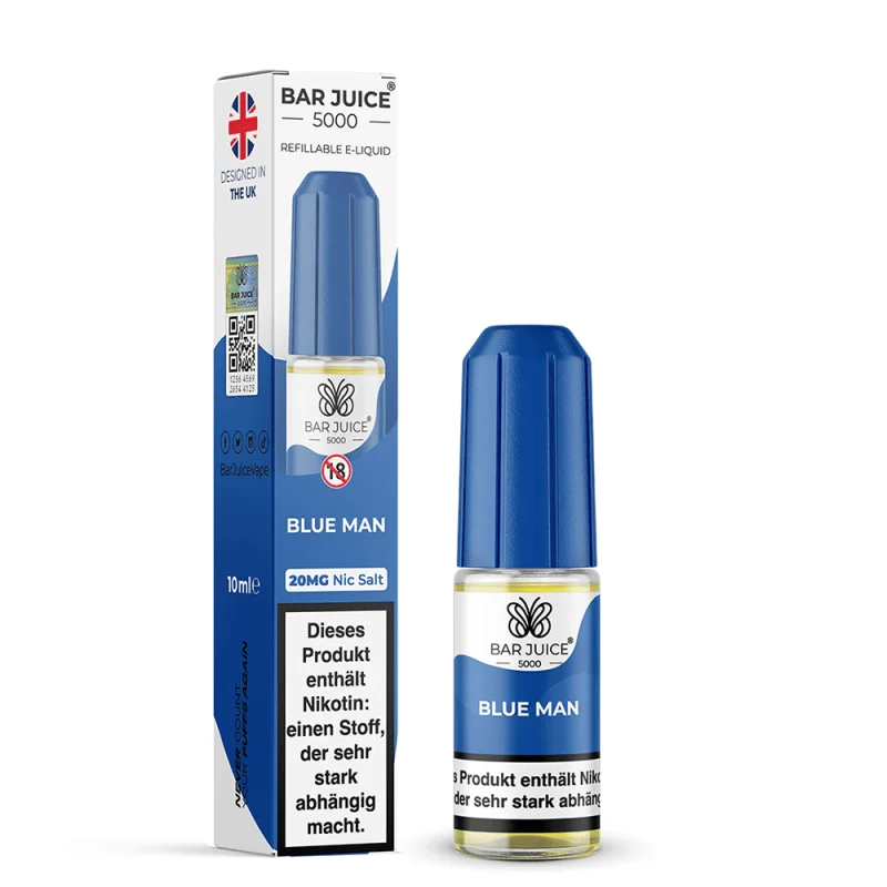 BAJ203_800x800.png?ts=1763984423 Bar Juice 5000 Blue Man Nikotinsalz-Liquid 10ml – blaue Flasche mit Einweg-Vape und Verpackungskarton